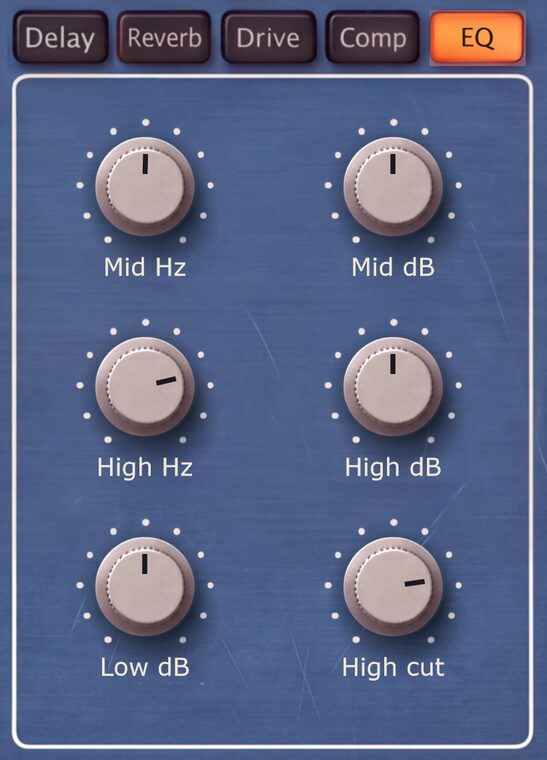 The FX panel on its EQ tab
