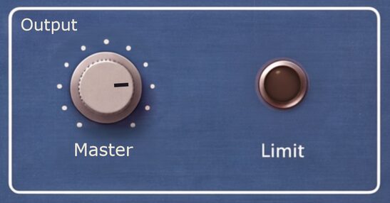 The Output box: the Master dial and the Limit light