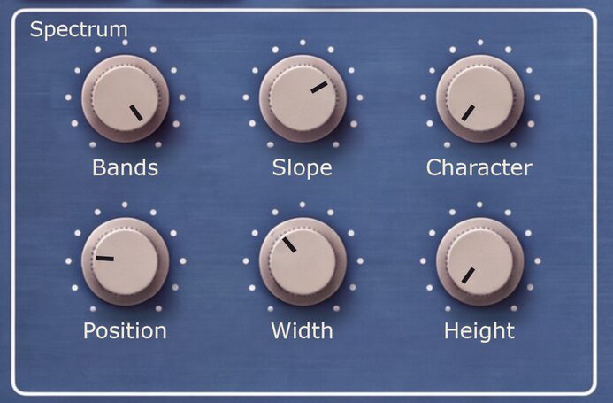 The Spectrum box: Bands, Slope, Character, Position, Width and Height