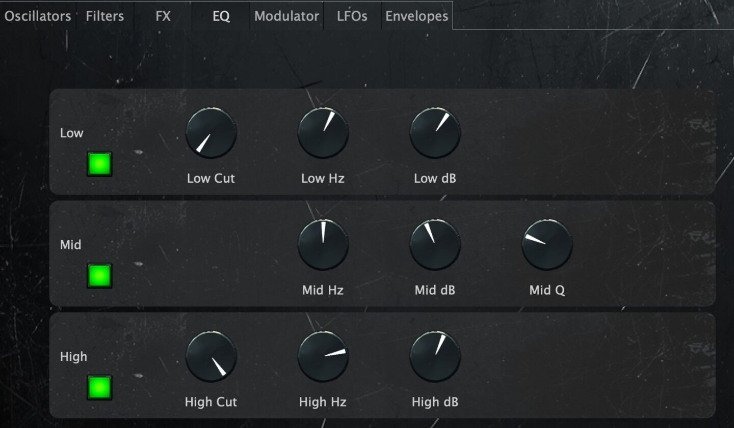 Snorkel: Synth EQ tab