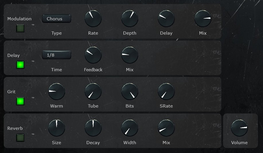 Snorkel: Synth FX tab